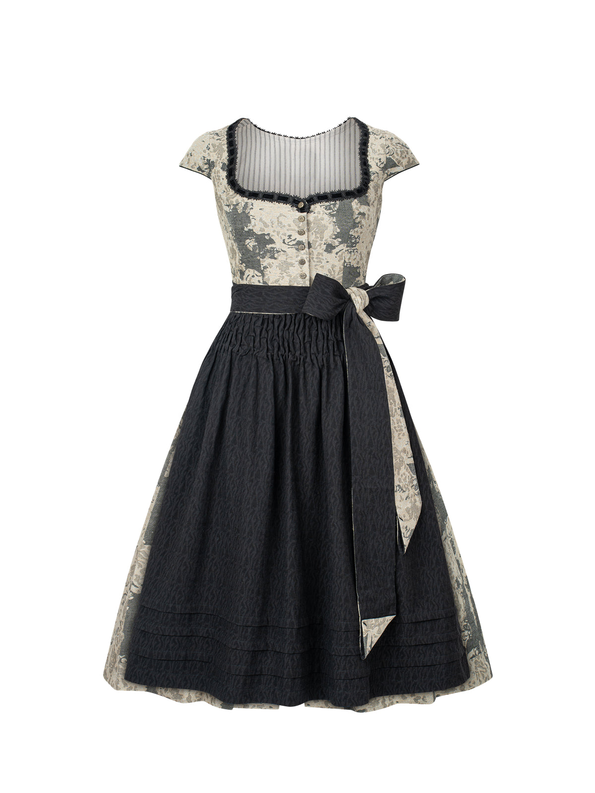 Šedý výstřih srdce dirndl annibelle